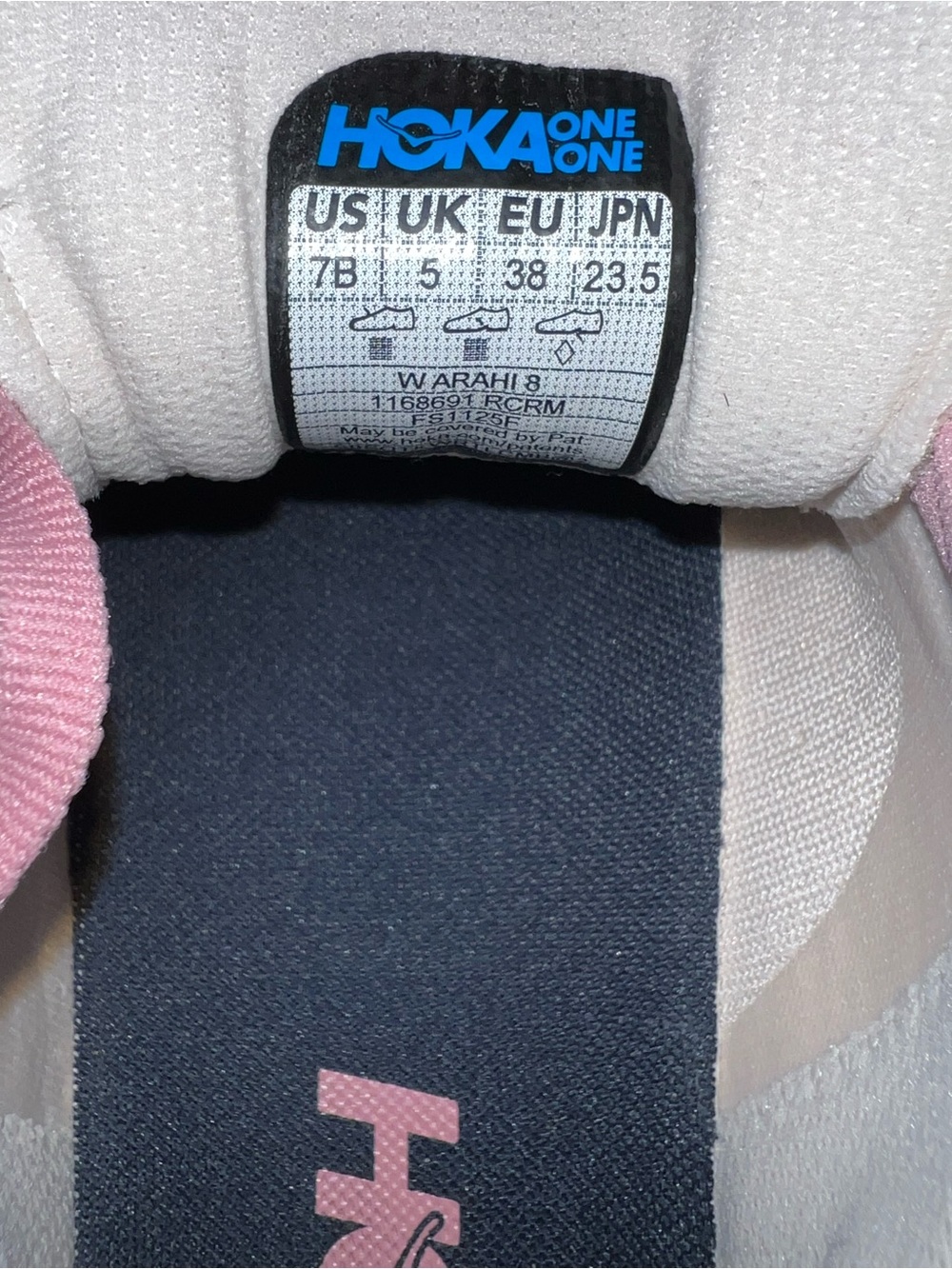 Hoka Arahi 8 Women's Running Shoes — Pale Pink with Mint & Dark Logo - Picture 11 of 11